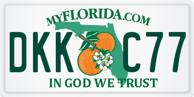FL license plate DKKC77
