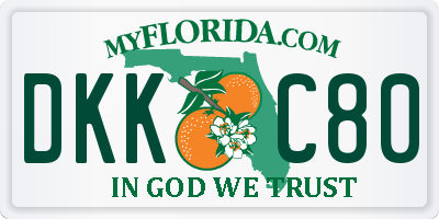 FL license plate DKKC80