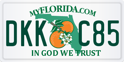 FL license plate DKKC85