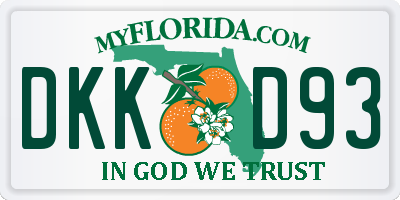FL license plate DKKD93