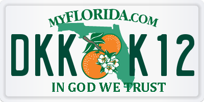 FL license plate DKKK12