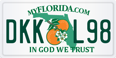 FL license plate DKKL98