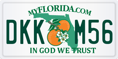 FL license plate DKKM56