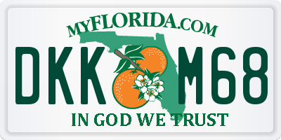 FL license plate DKKM68