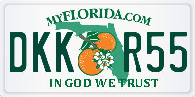 FL license plate DKKR55