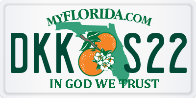 FL license plate DKKS22