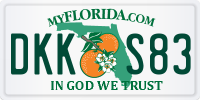 FL license plate DKKS83