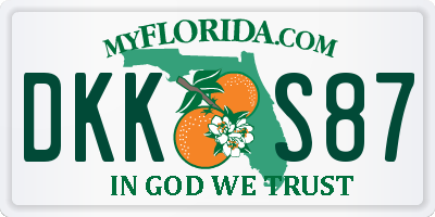 FL license plate DKKS87