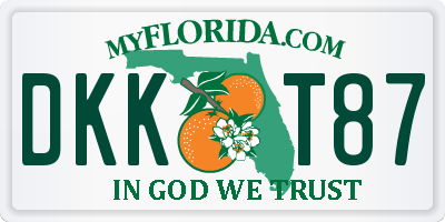 FL license plate DKKT87