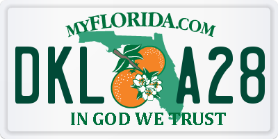 FL license plate DKLA28
