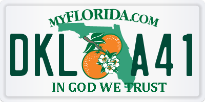 FL license plate DKLA41