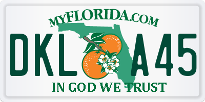 FL license plate DKLA45
