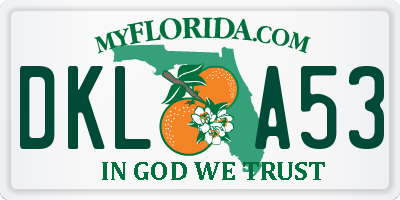 FL license plate DKLA53
