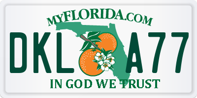 FL license plate DKLA77