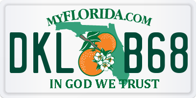 FL license plate DKLB68