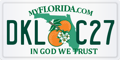 FL license plate DKLC27