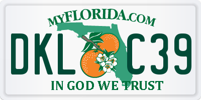 FL license plate DKLC39