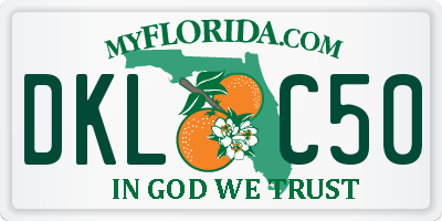 FL license plate DKLC50