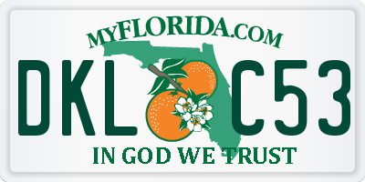 FL license plate DKLC53