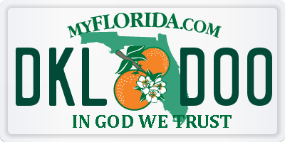 FL license plate DKLD00