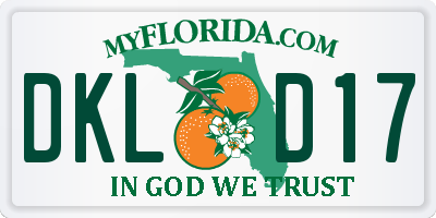 FL license plate DKLD17