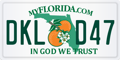 FL license plate DKLD47