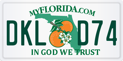 FL license plate DKLD74