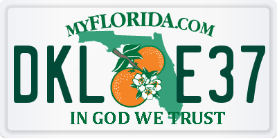 FL license plate DKLE37