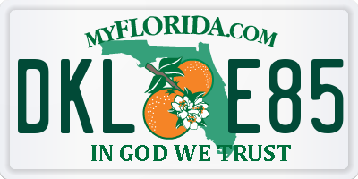 FL license plate DKLE85