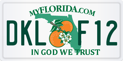 FL license plate DKLF12