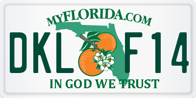 FL license plate DKLF14