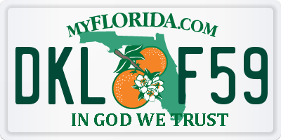 FL license plate DKLF59