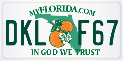 FL license plate DKLF67