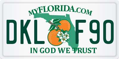 FL license plate DKLF90