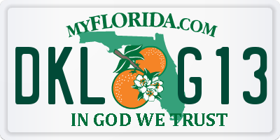 FL license plate DKLG13