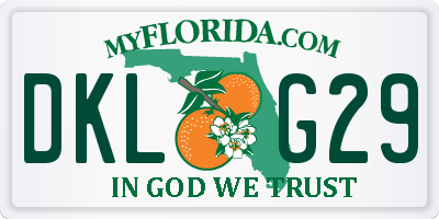 FL license plate DKLG29