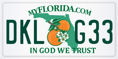 FL license plate DKLG33