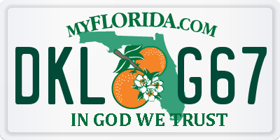 FL license plate DKLG67