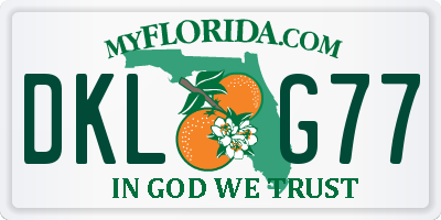 FL license plate DKLG77