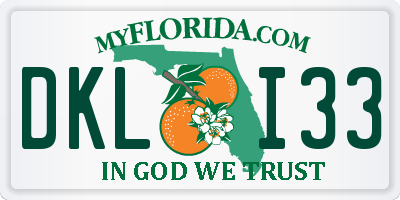 FL license plate DKLI33
