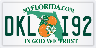 FL license plate DKLI92
