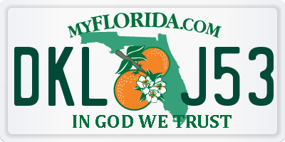 FL license plate DKLJ53