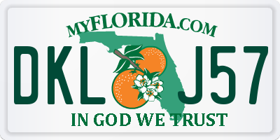 FL license plate DKLJ57