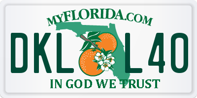 FL license plate DKLL40