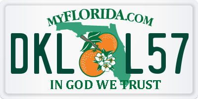 FL license plate DKLL57