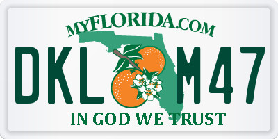 FL license plate DKLM47