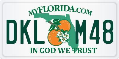 FL license plate DKLM48