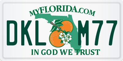 FL license plate DKLM77