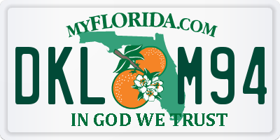 FL license plate DKLM94