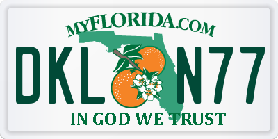 FL license plate DKLN77